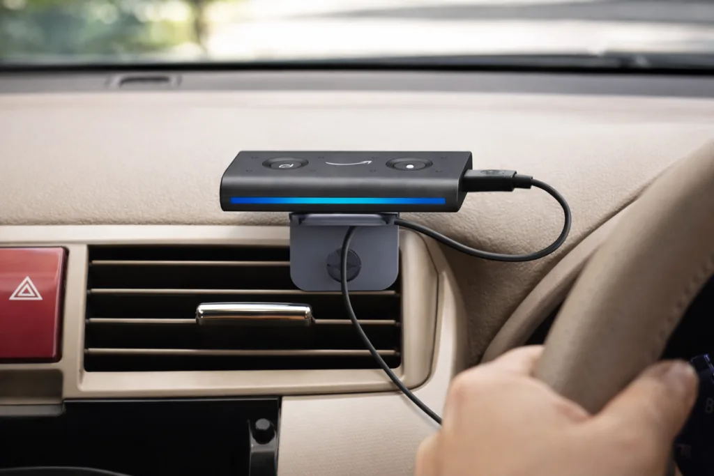 Hands-Free Music Streaming Excellence — Best Car Gadget 2026: Amazon Echo Auto – Add Alexa Voice Assistant to Any Vehicle